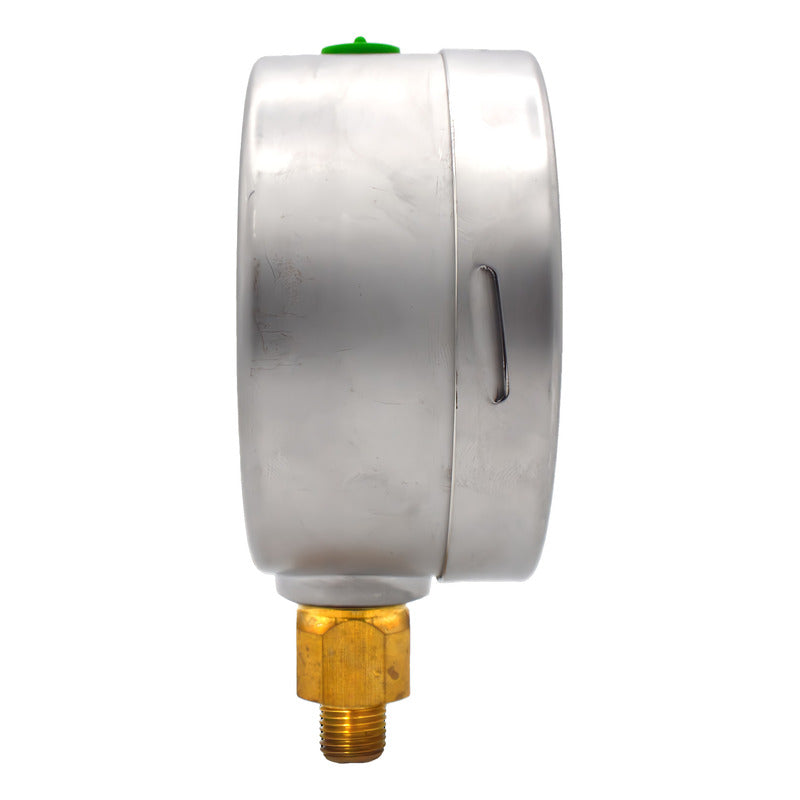 Manómetro 4", lleno de líquido premium, 1/4" NPT, inferior, 2000 psi-kg/cm2