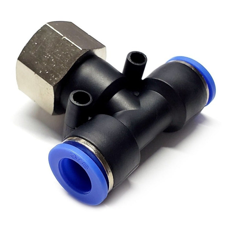 5pz Racor Rápido Neumático En Tee 3/8 Npt Hembra X 3/8 Mang.