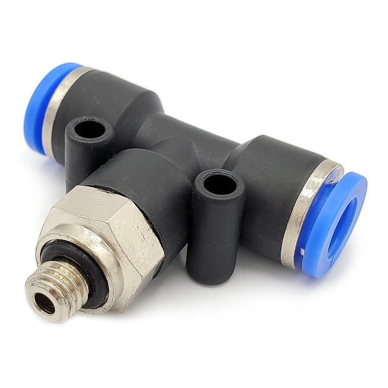 10 Pz De Conector/racor Rápido Neumático Tee M6 X 6mm