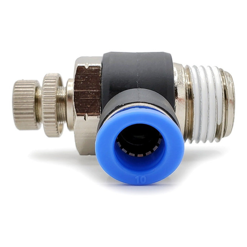 Pneumatic Flow Regulator / Connector Elbow 1/2 Npt X 10mm