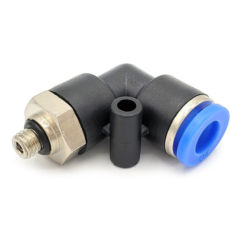 10 Pz De Conector/racor Rápido Neumático Codo M5 X 1/4