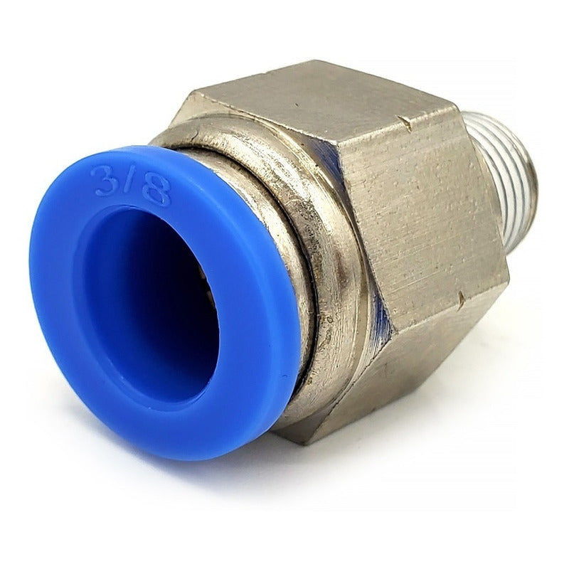 10 Pz De Conector/racor Rápido Neumático Recto 1/8 Npt X 3/8