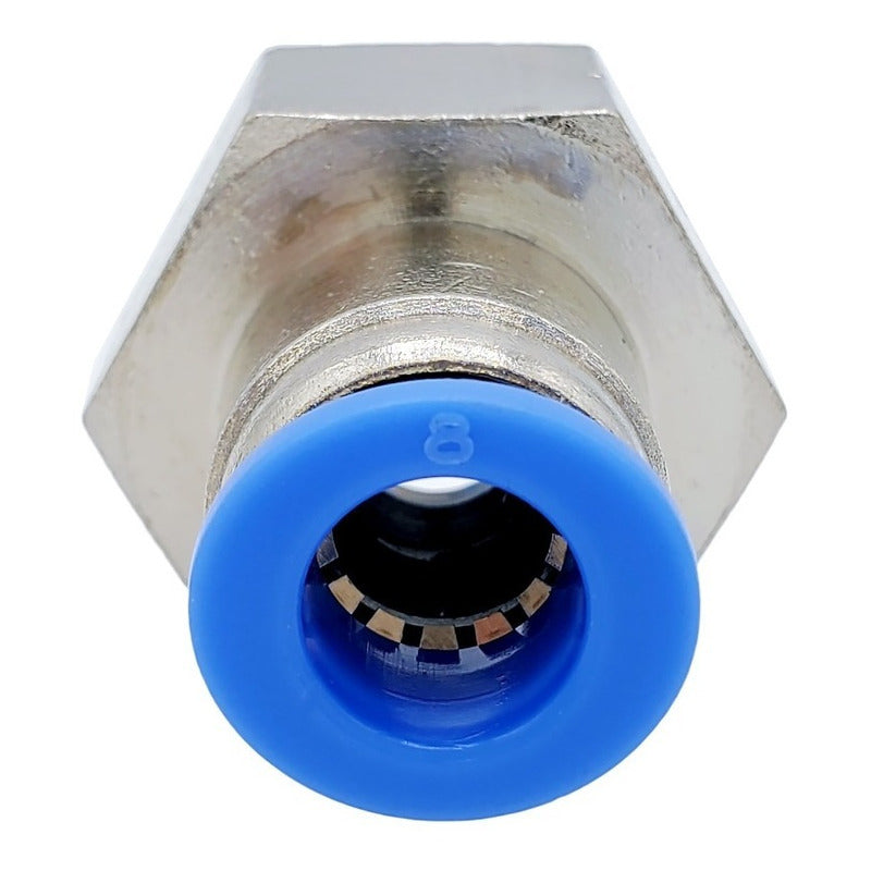10 Pz De Conector/racor Neumático Recto Hembra 3/8 Npt X 8mm