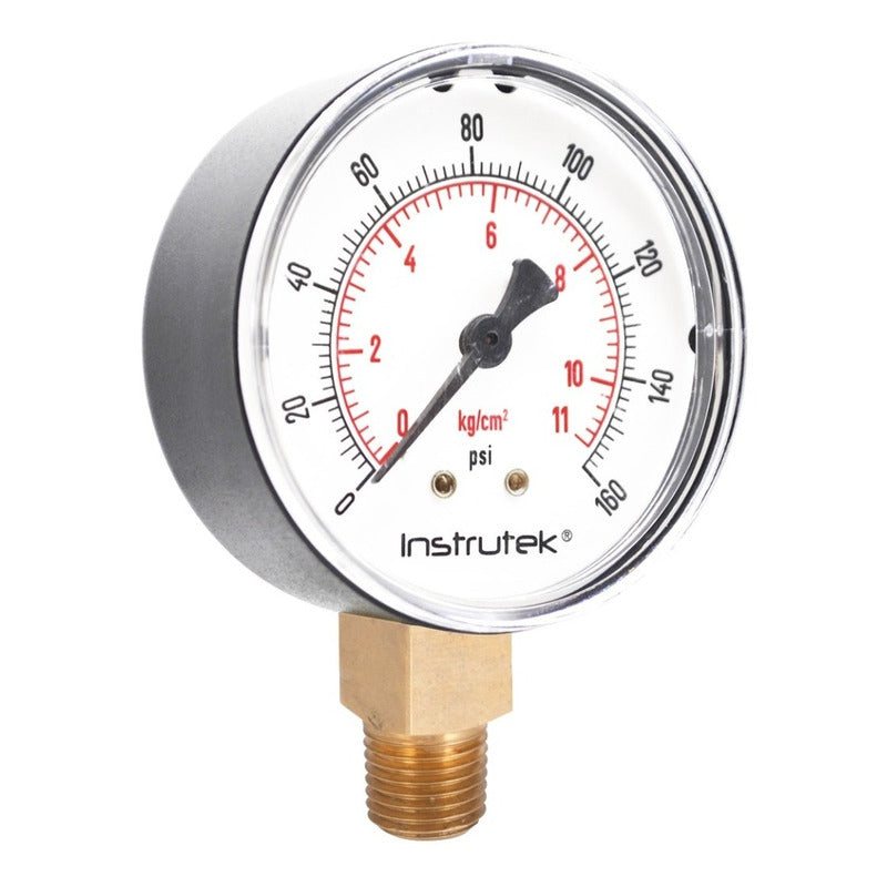 Manómetro 2.5", estándar ABS, 1/4" NPT, inferior, 160 psi-kg/cm2