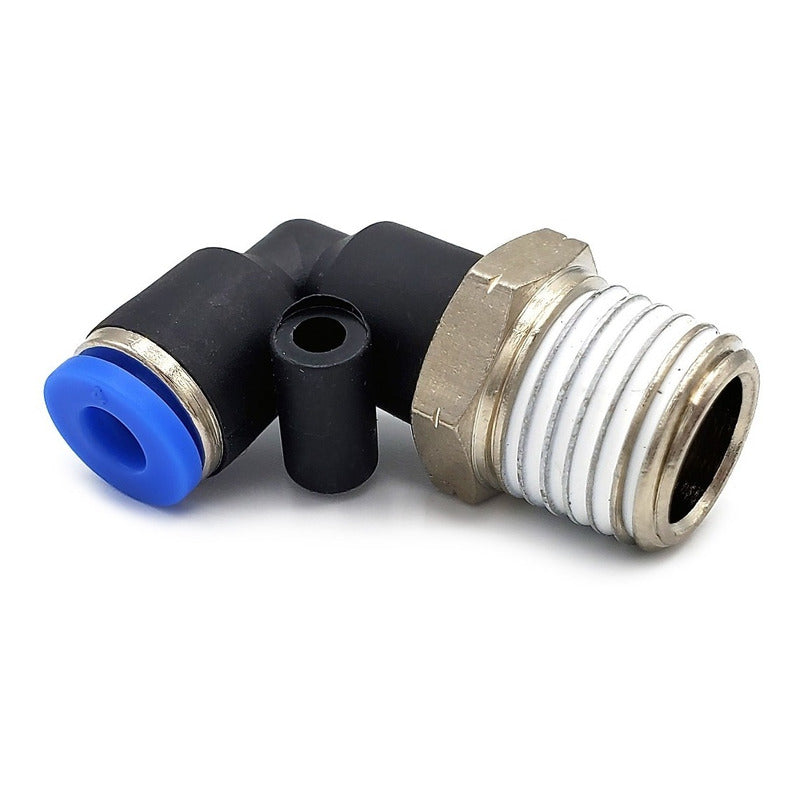 10 Pz De Conector/racor Rápido Neumático Codo 1/4 Npt X 4mm