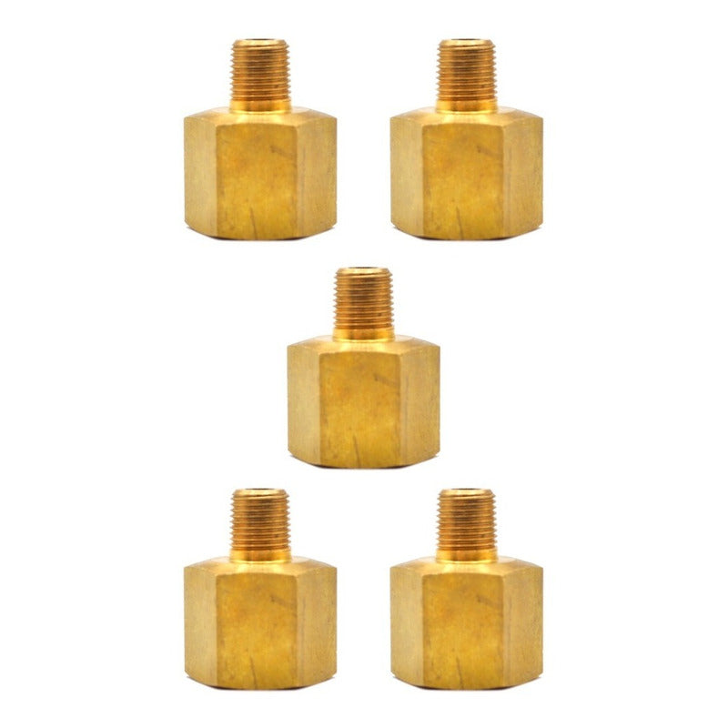 Adaptador, fabricado en latón (dorado) de 3/8" NPT a 1/8" NPT