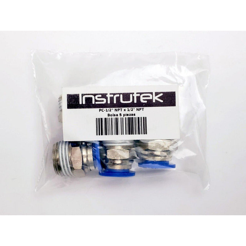 5 Pcs Straight Pneumatic Quick Connector/Fitting 1/2 Npt X 1/2