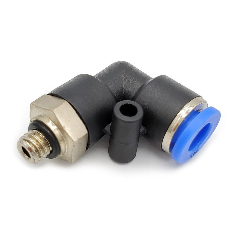 10 Pz De Conector/racor Rápido Neumático Codo M6 X 1/4