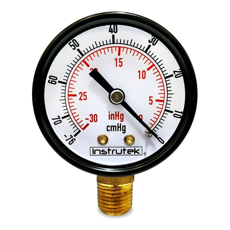 Vacuómetro 2", estándar, 1/4" NPT, inferior, 30 Vac inHg-cmHg