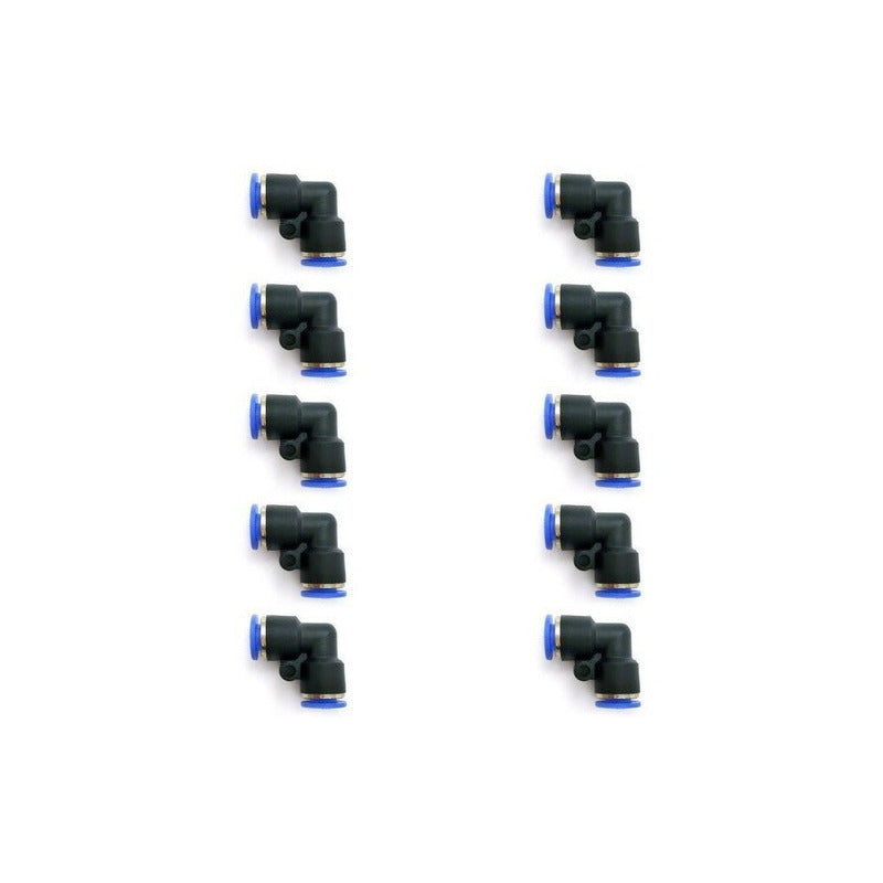 10 Pcs Pneumatic Union Fitting Elbow 1/4 X 1/4