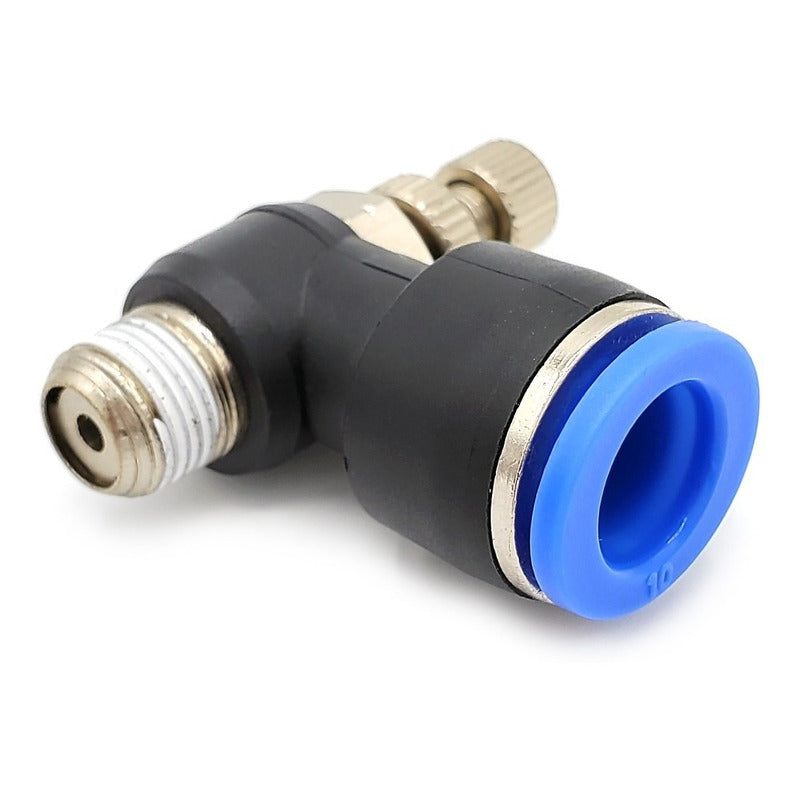 Connector / Pneumatic Flow Regulator Elbow 1/8 Npt X 10mm