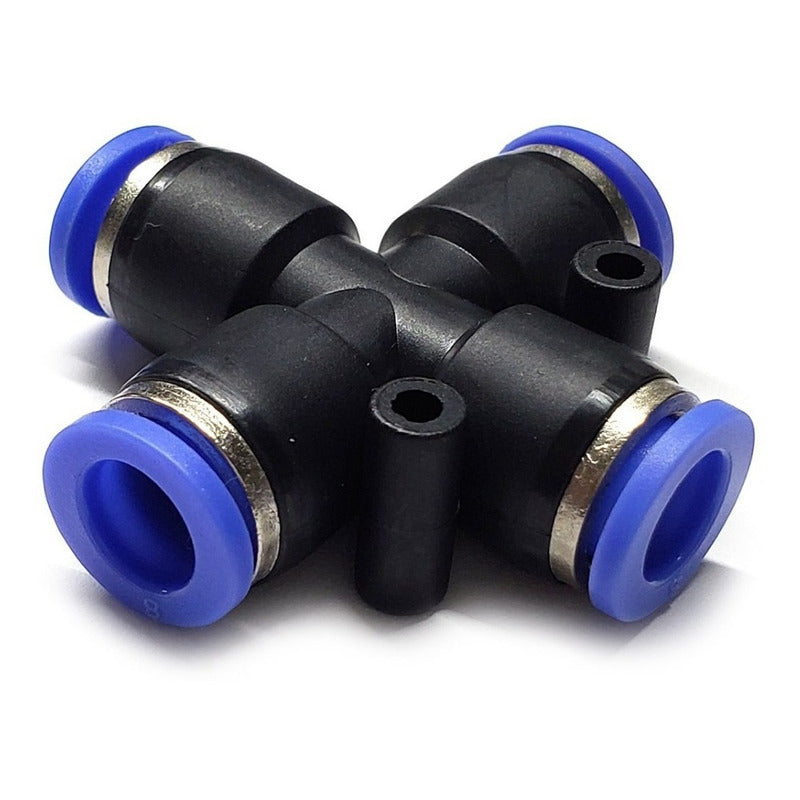 5 Pz Racor Unión Neumático En Cruz 8mm