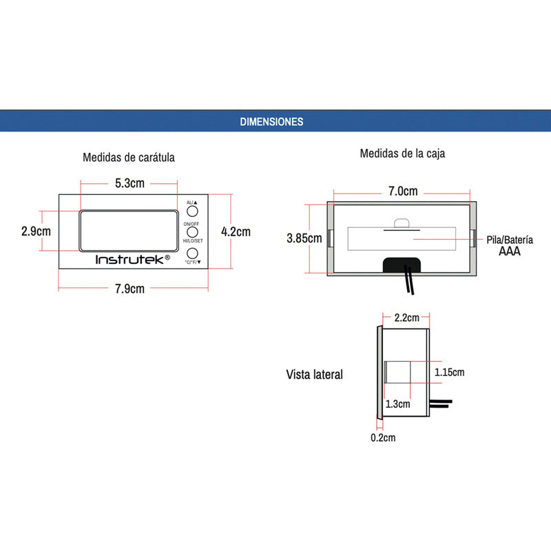Digital Thermometer, Cable Sensor, -50 to 300 ° C LCD
