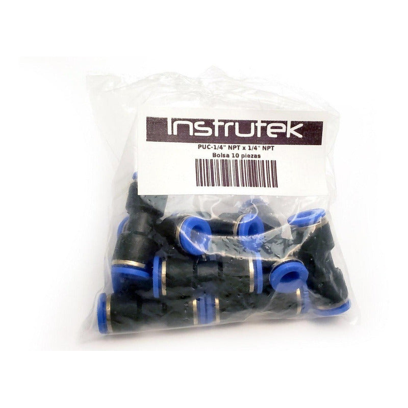 10 Pcs Straight Pneumatic Union Fitting 1/4