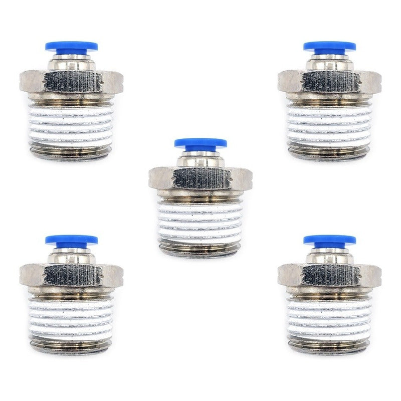 5 Pz De Conector/racor Rápido Neumático Recto 1/2 Npt X 1/4