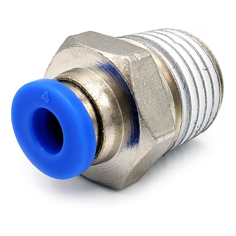 10 Pz De Conector/racor Rápido Neumático Recto 1/4 Npt X 4mm