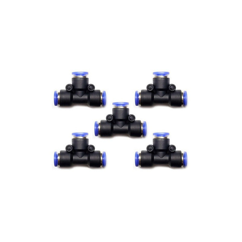 5 Pc Pneumatic Union Fitting On Tee 6mm