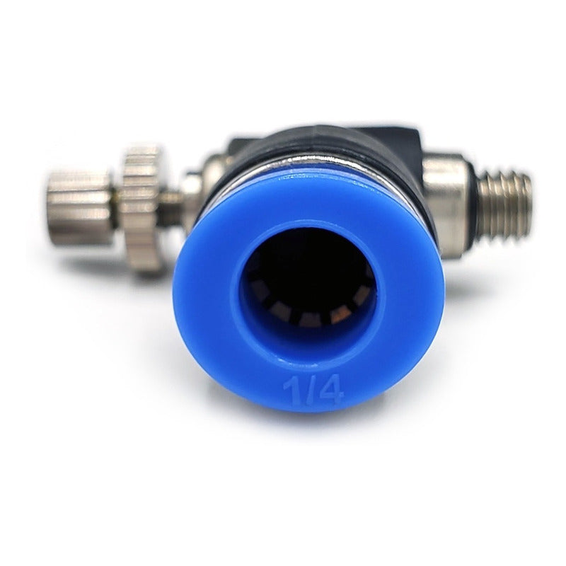 Conector / Regulador De Caudal Neumático Codo M5 X 1/4"