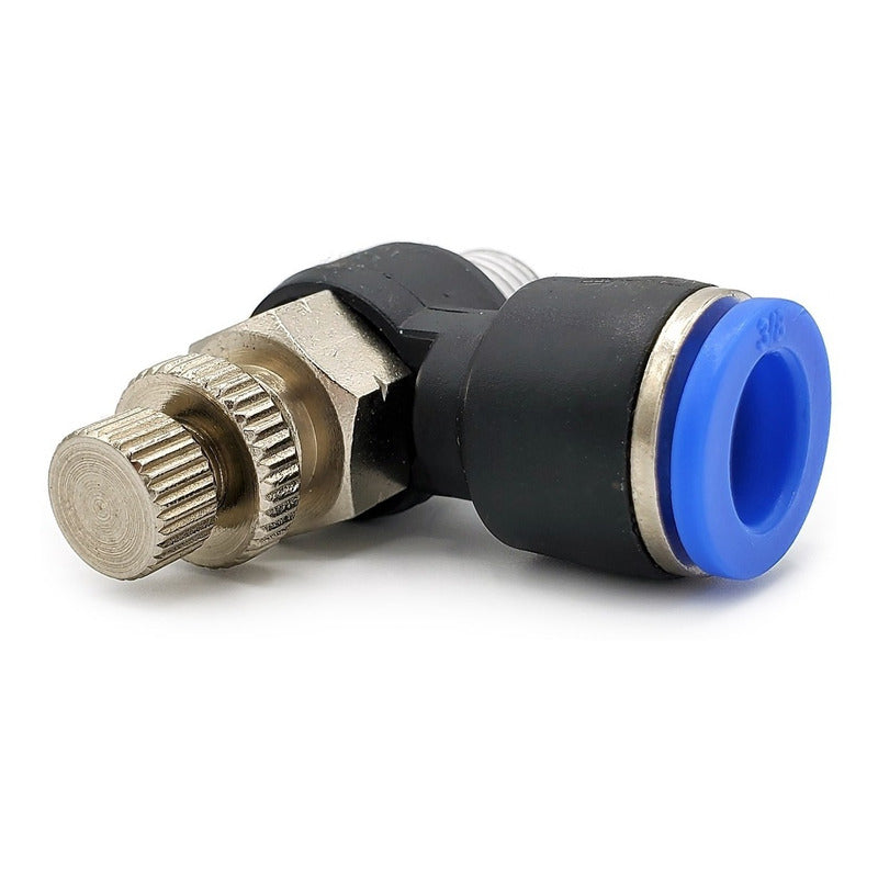 Pneumatic Flow Regulator / Connector Elbow 1/4 Npt X 3/8