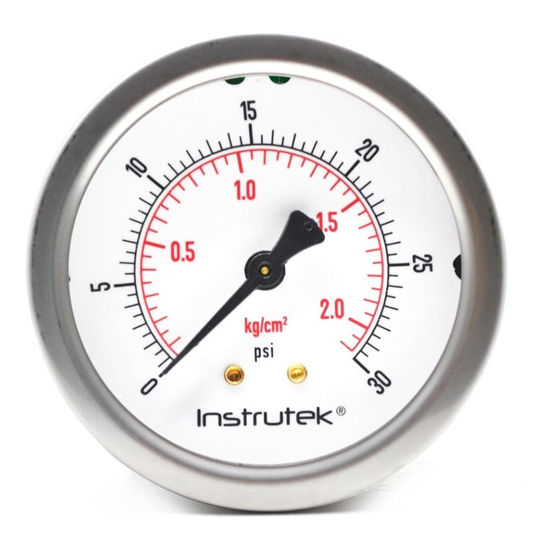Premium Stainless Steel Glycerin Pressure Gauge 2.5 PLG, 30 Psi