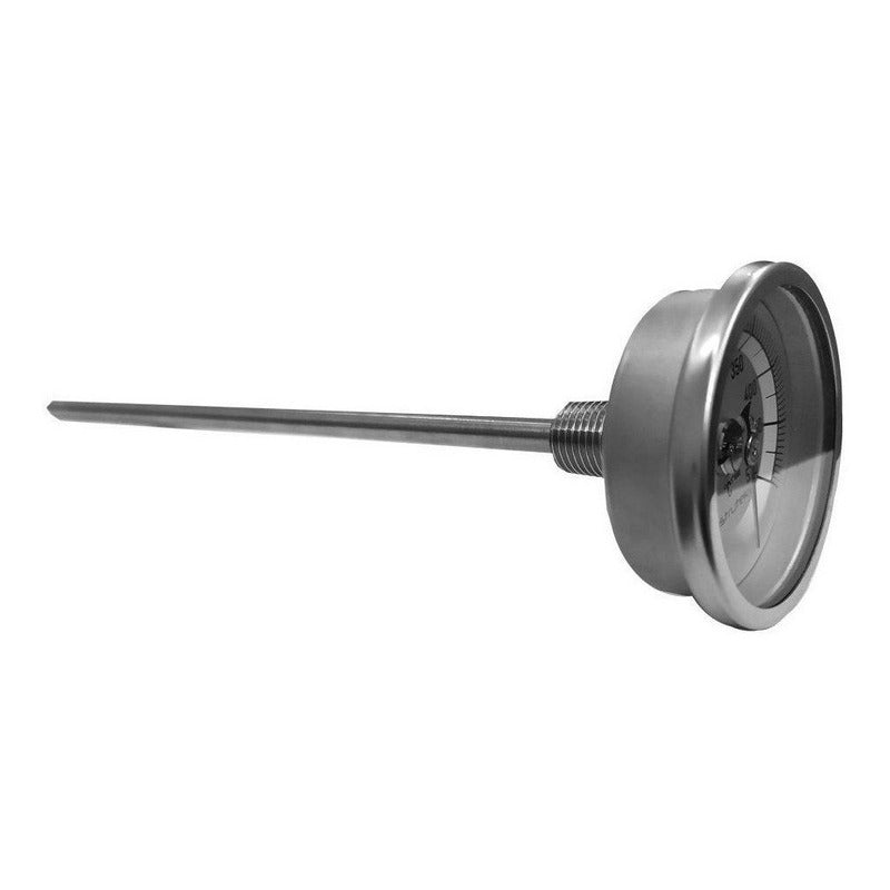 Termómetro 2 pulgadas, posterior, 1/4" NPT, vástago 9", rango 100 a 500 C-F