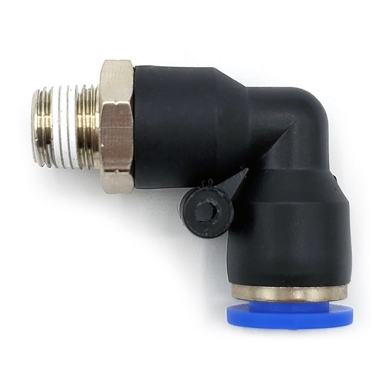 10 Pz De Conector/racor Rápido Neumático Codo 1/8 Npt X 8mm