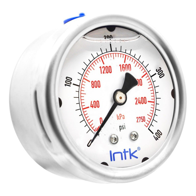 Stainless steel pressure gauge 2.5 PLG, 400 Psi 2750 Kpa Conx. Later