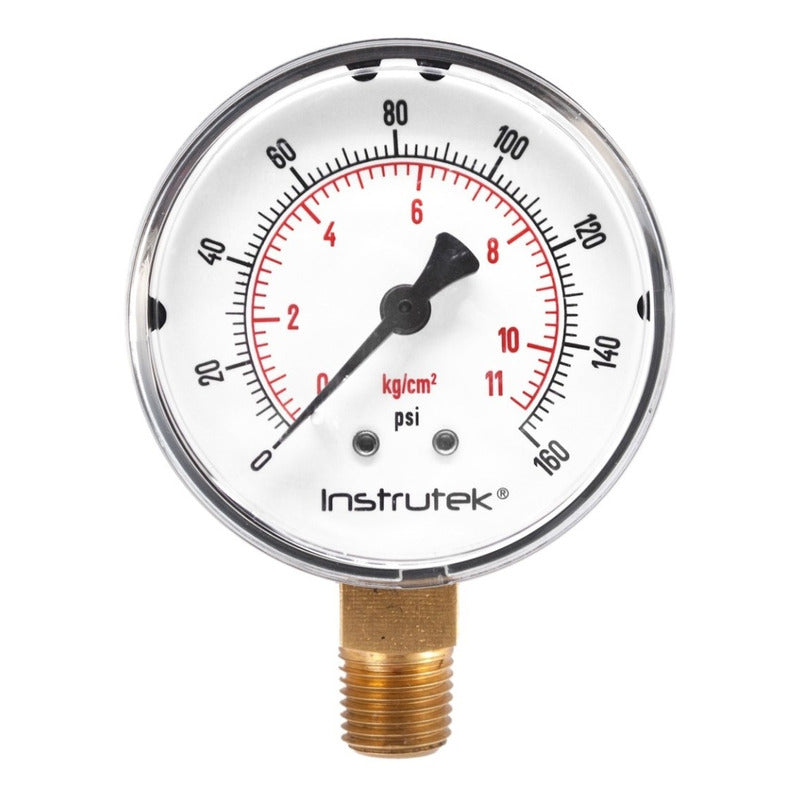 Manómetro 2.5", estándar ABS, 1/4" NPT, inferior, 160 psi-kg/cm2