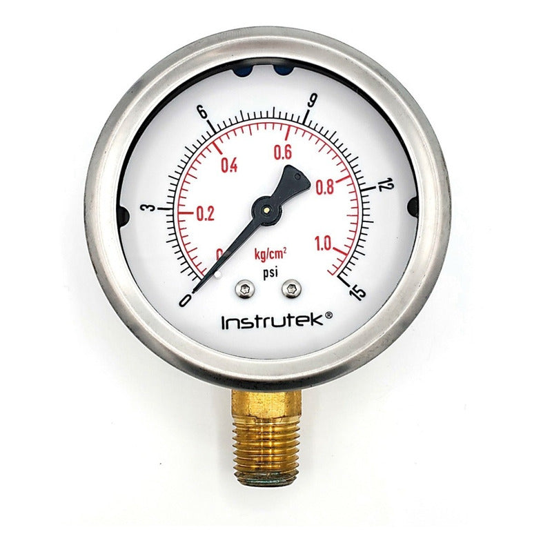 Manómetro 2.5", lleno de líquido (O.E.M.), 1/4" NPT, inferior, 15 psi-kg/cm2