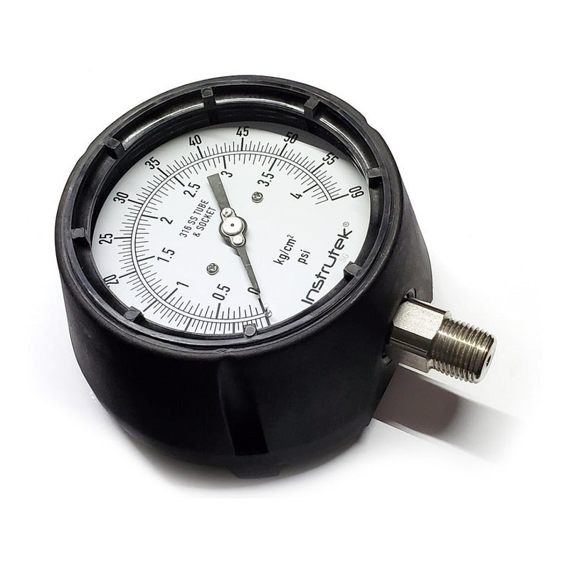 Pressure Gauge Phenolic Stainless Steel Glycerin Case 4.5 IN 60 Psi