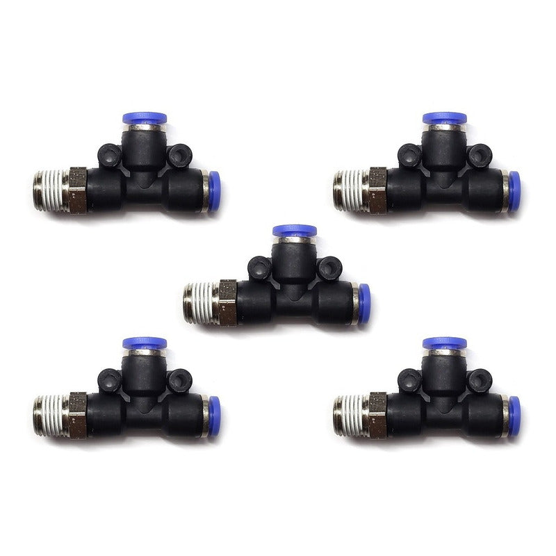 5 Pz Conector/racor Rápido Neumático Tee R/lateral 1/8 X 4mm