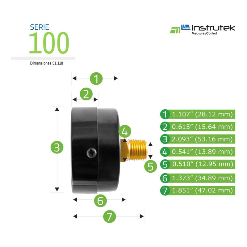 Manometer For Compressor Dial 2, 200 Psi (air, Gas)