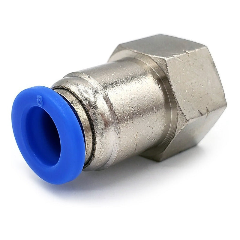 10 Pz De Conector/racor Neumático Recto Hembra 1/8 X 8mm