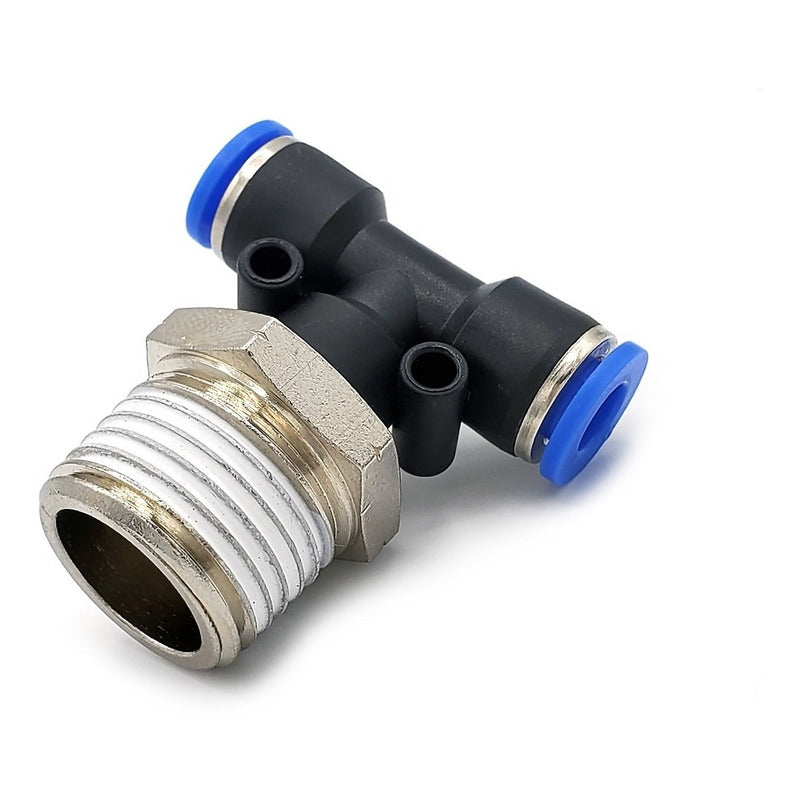 5pz Racor Rápido Neumático En Tee 1/2 Npt X 6mm