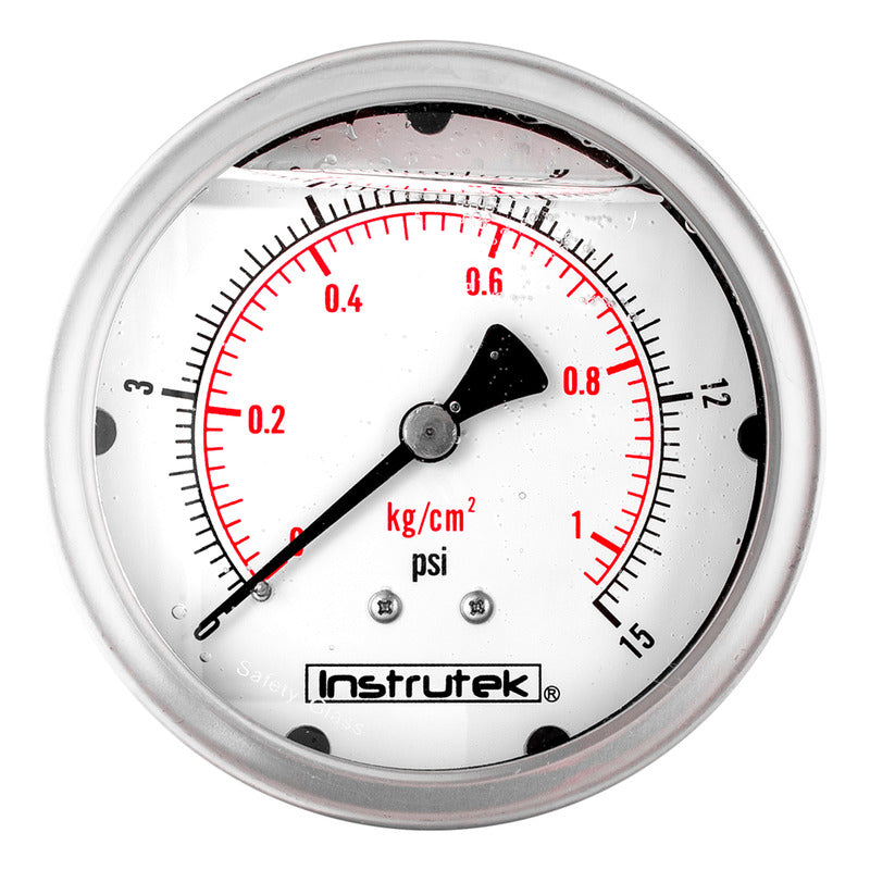 Manómetro 4", lleno de líquido (O.E.M.), 1/4" NPT, posterior, 15 psi-kg/cm2