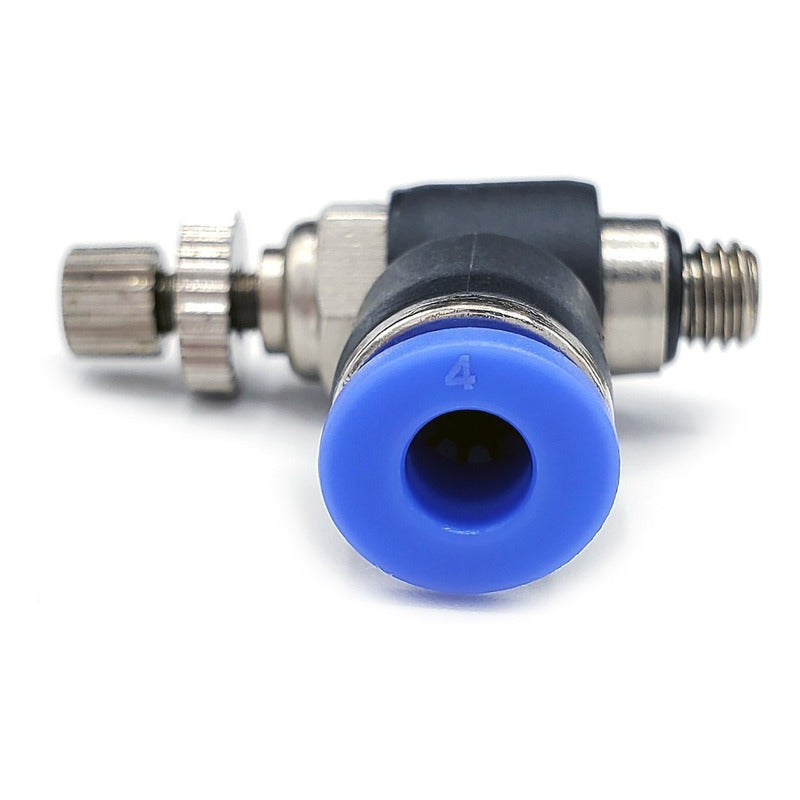 Conector / Regulador De Caudal Neumático Codo M5 X 4mm