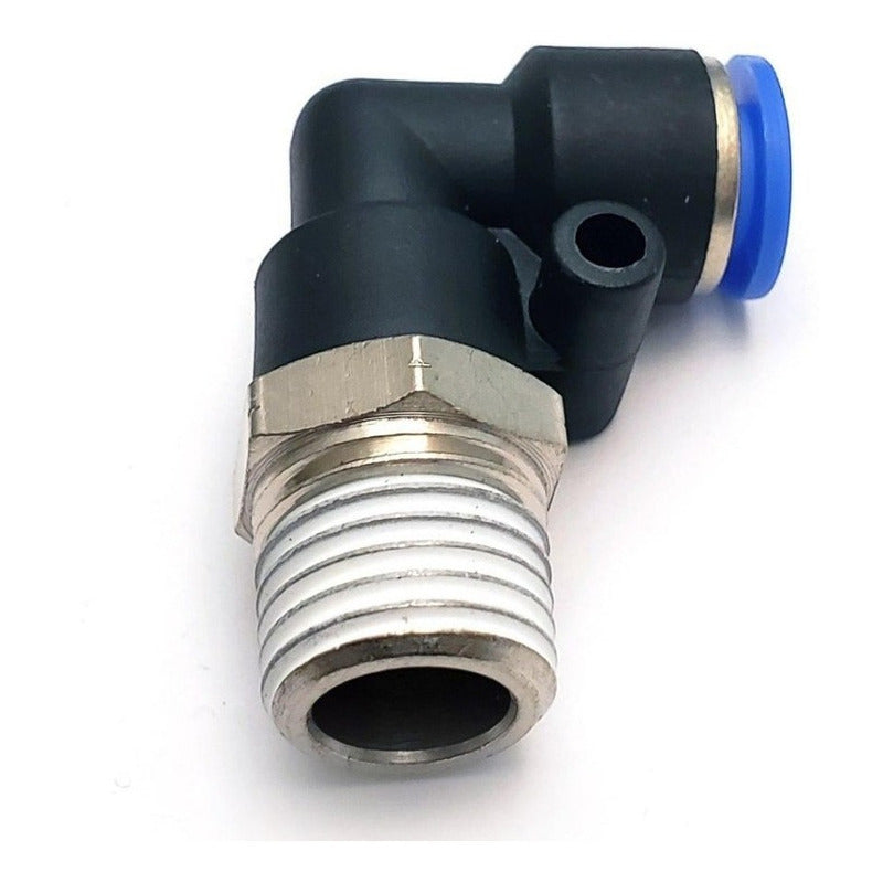 10 Pz De Conector/racor Rápido Neumático Codo 1/4 Npt X 1/4