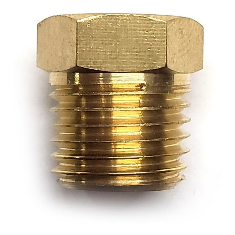 Tapón macho cabeza hexagonal, fabricado en latón (dorado) de 1/4" NPT