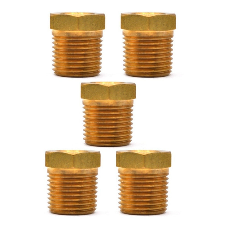 Bushing De Latón 1/4 Npt Hembra A 1/2 Npt Macho 5 Pz