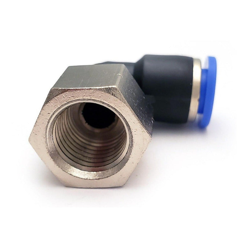 10 Pz De Conector/racor Neumático Codo Hembra 1/4 X 8 Mm