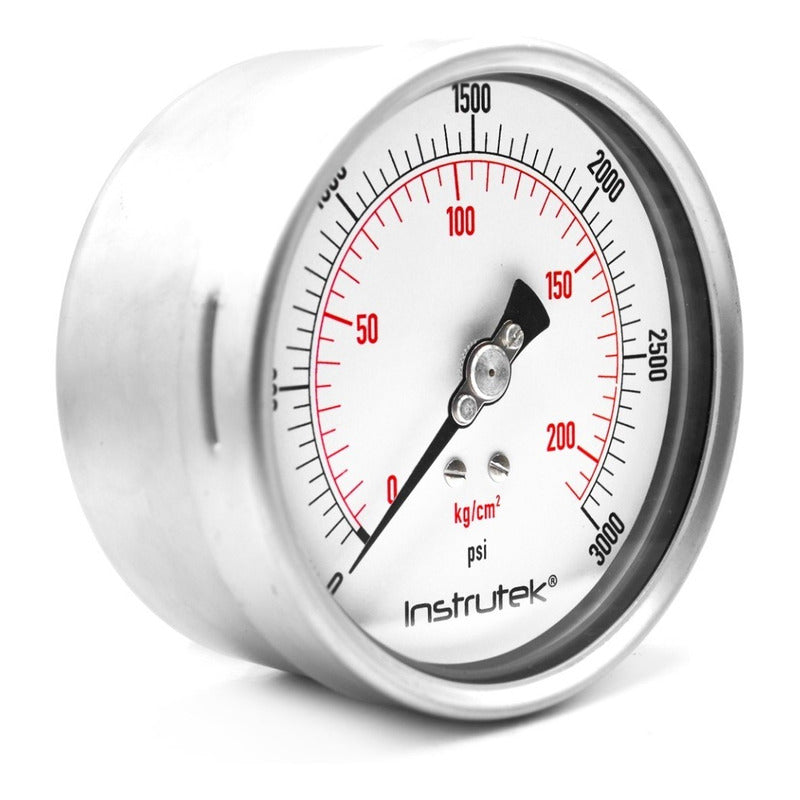 Manómetro 4", lleno de líquido premium, 1/4" NPT, posterior, 3000 psi-kg/cm2
