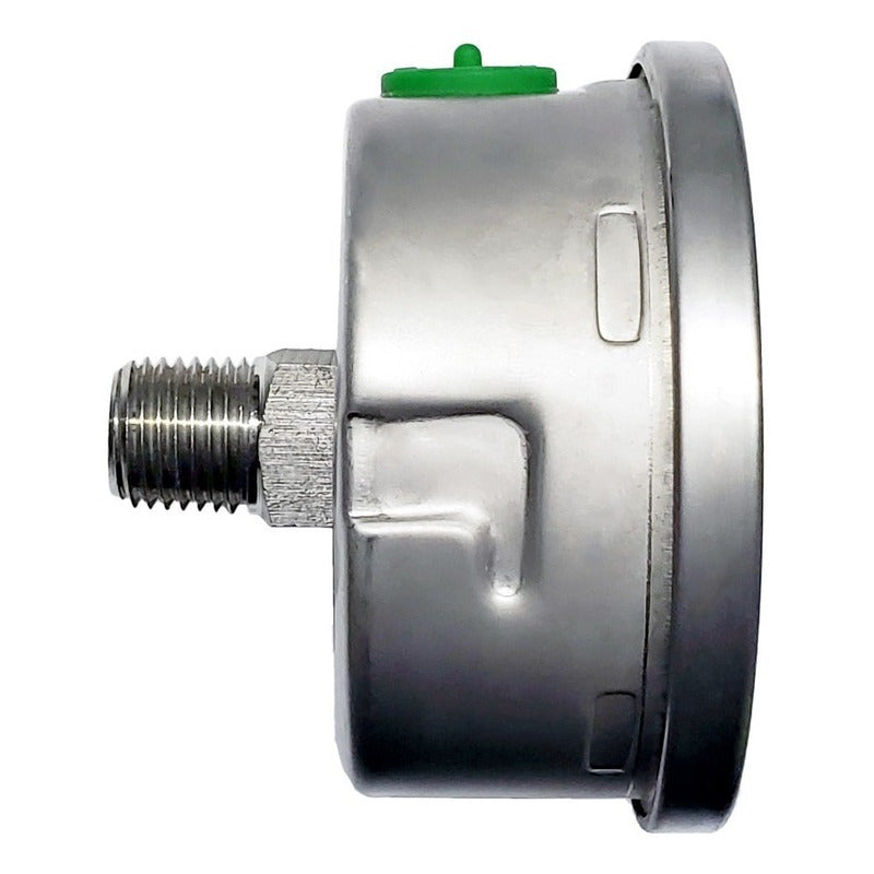 Manómetro 2.5", acero inoxidable, 1/4" NPT, posterior, 200 psi-kg/cm2