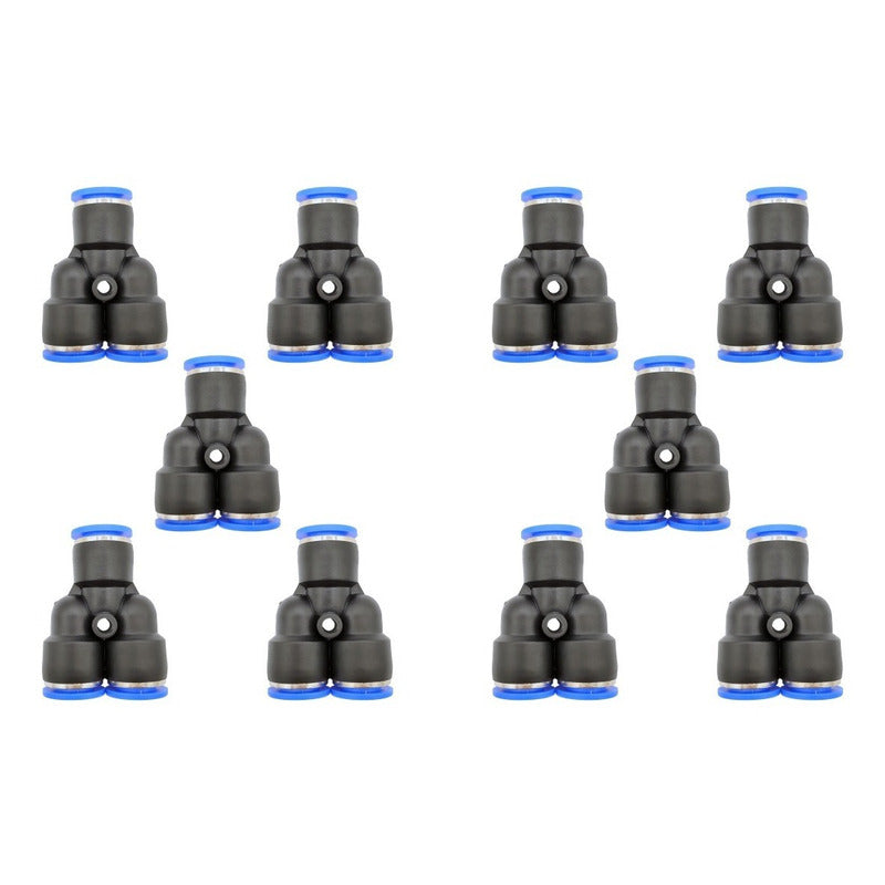 10 Pc Yee Pneumatic Union Fitting 10mm