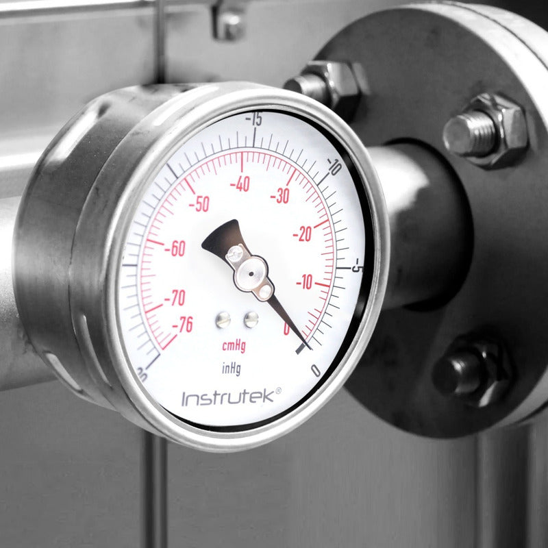 Premium Inox Glycerin Vacuum Gauge 4 PLG, -30inhg