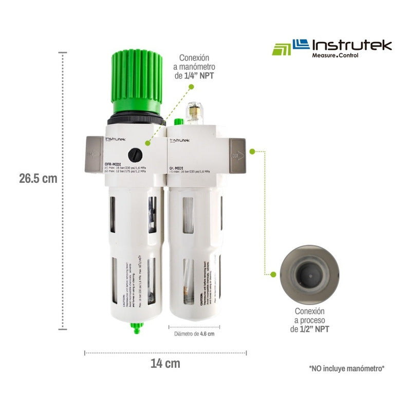 Filter-regulator-lubricator 1/2 High Pressure