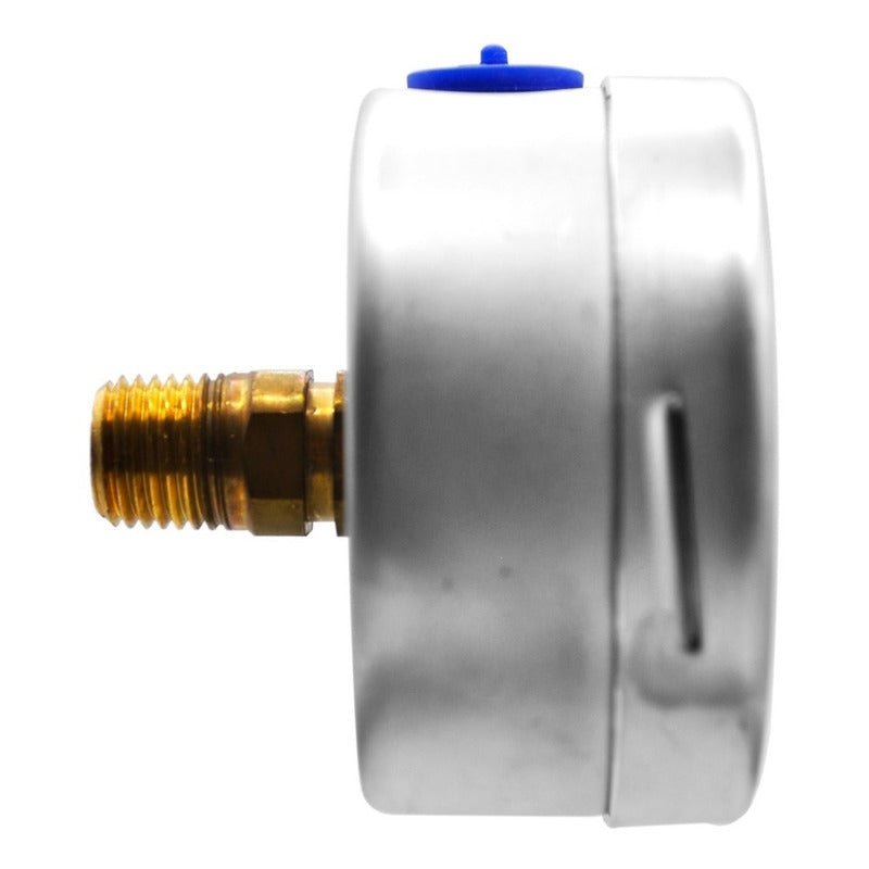 Stainless steel pressure gauge 2.5 PLG, 60 Psi 400 Kpa Conx. Later