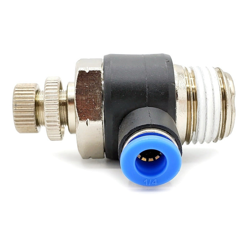 Pneumatic Flow Regulator / Connector Elbow 1/2 Npt X 1/4
