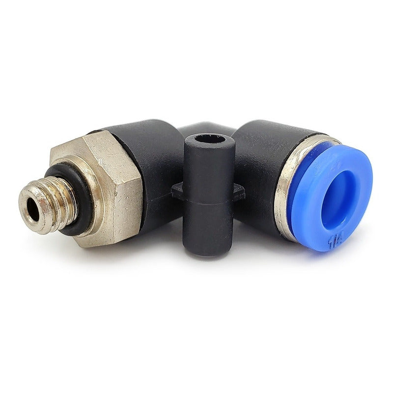 10 Pz De Conector/racor Rápido Neumático Codo M6 X 1/4