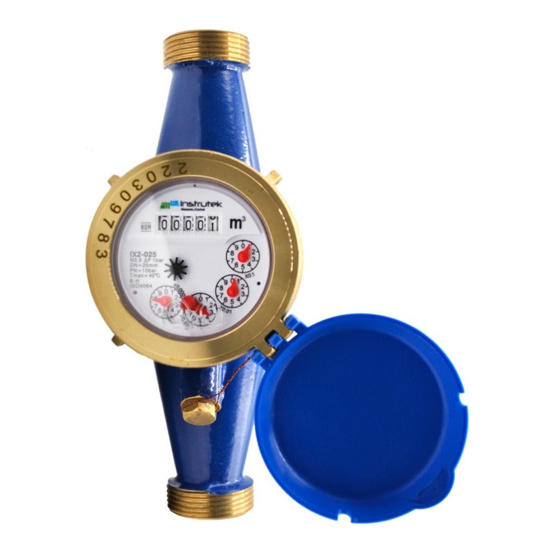 Medidor De Agua Cuerpo De Latón 1 PLG C/conexiones De Latón