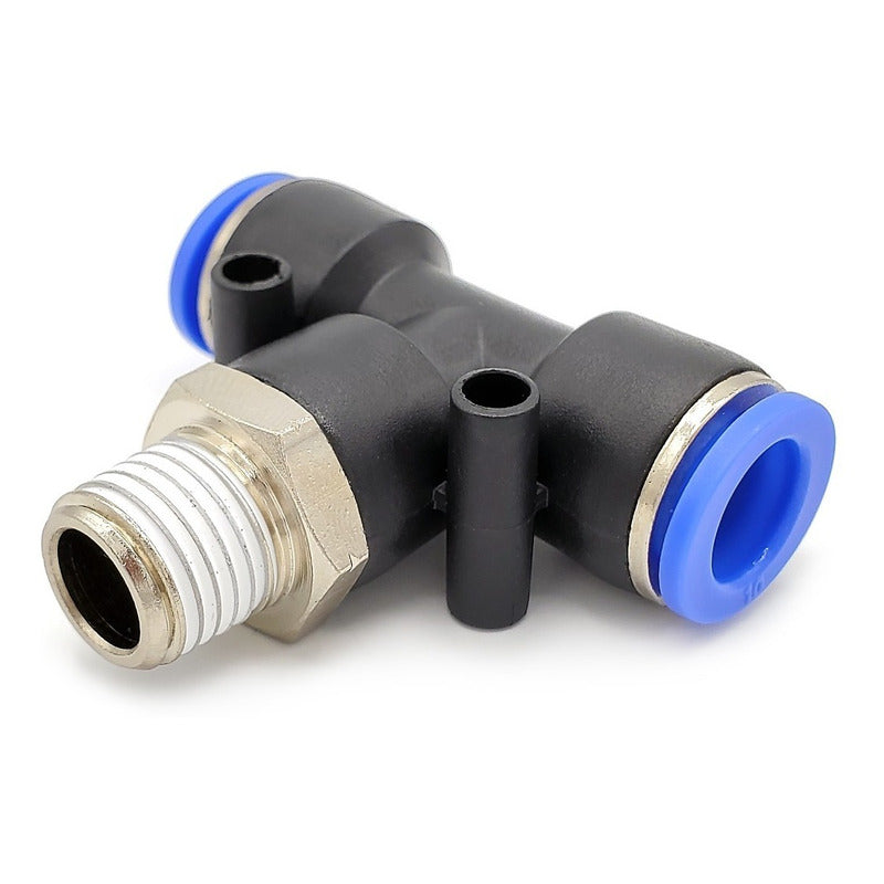 5pz Racor Rápido Neumático En Tee 1/4 Npt X 10mm